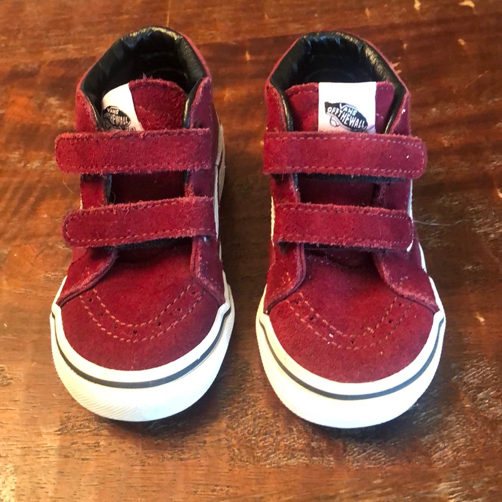 Maroon midtop vans toddler size 7.5